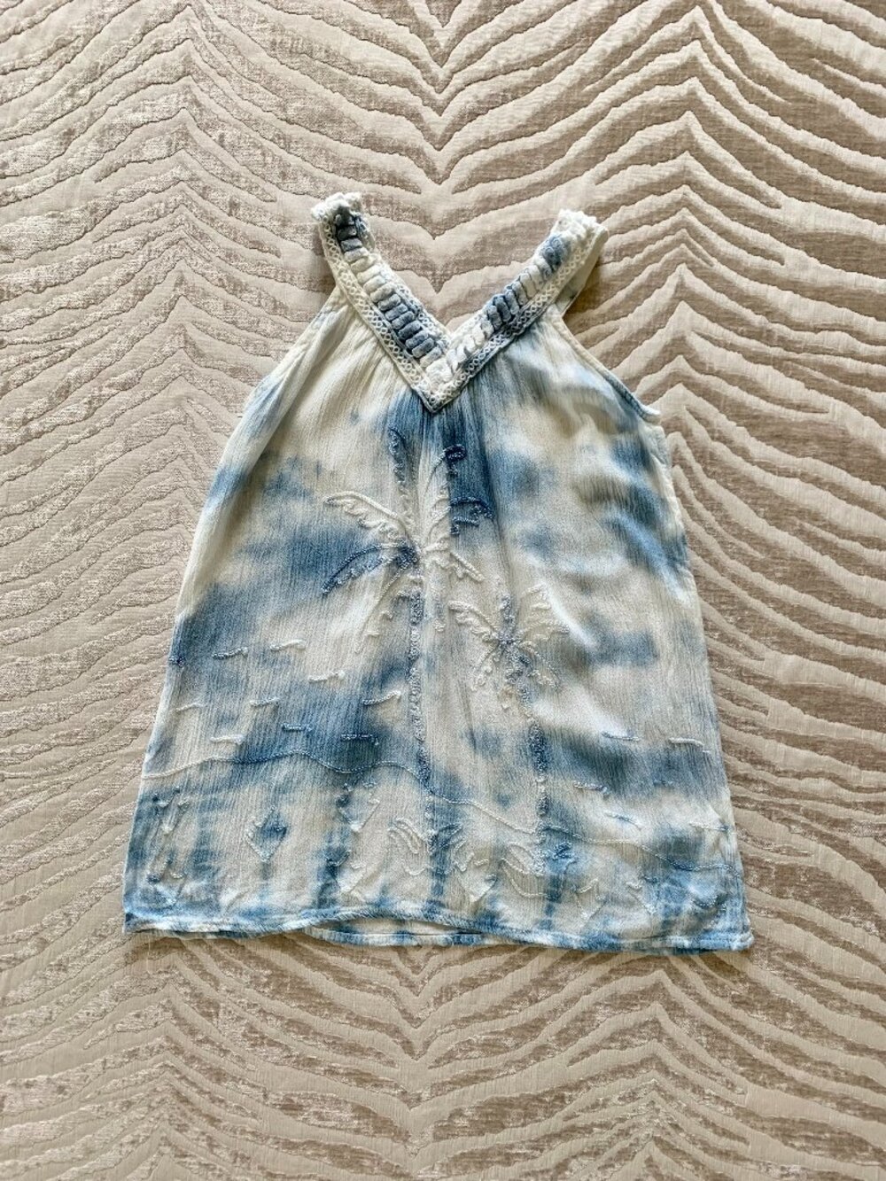 Raya Sun Boho Chic Blue & White Tie-Dye 4-5Y Toddler Dress